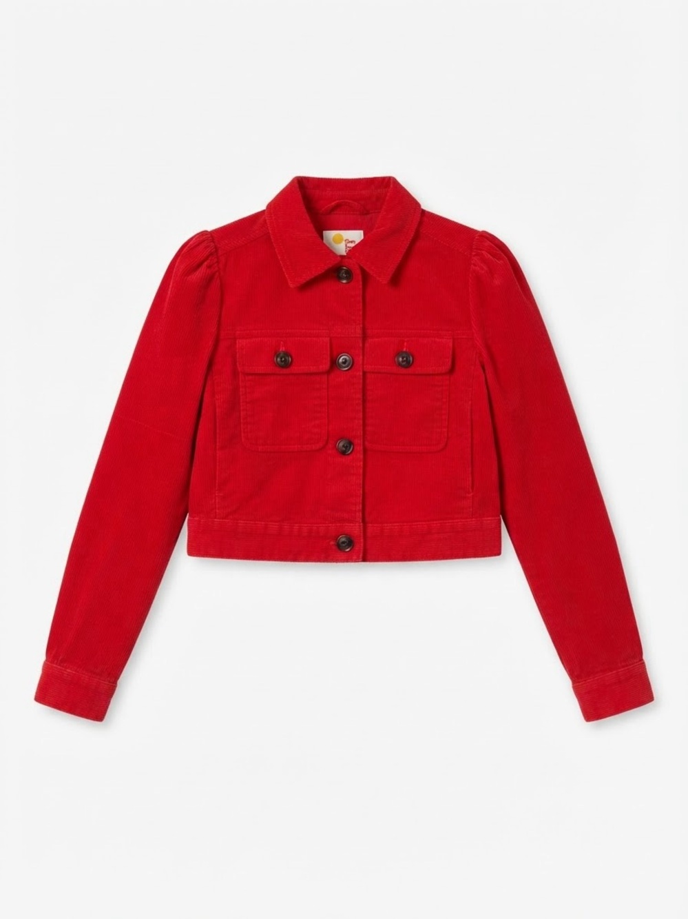 Boden Red Corduroy Crop Jacket Blazer Size 4 UK 8